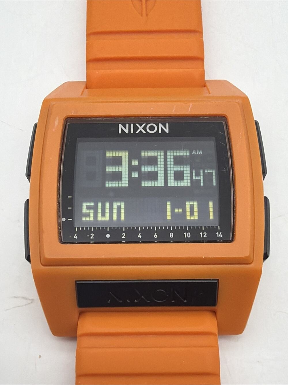 Nixon Base Tide Pro Digital Watch Orange 100M Working Rare Color